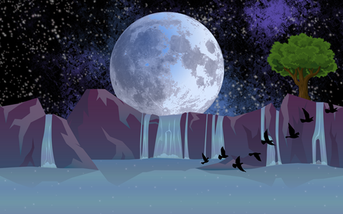 夜空, 月, パソコン壁紙, 壁紙