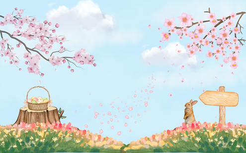 イースター, 桜, パソコン壁紙, 壁紙