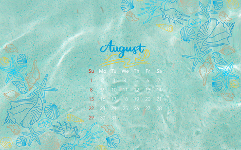 夏, カレンダー, 壁紙