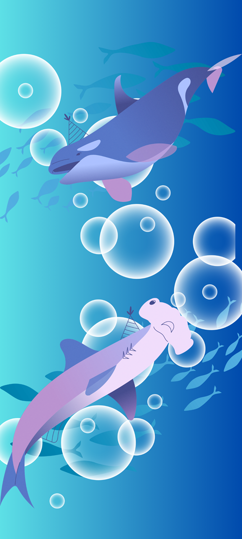 海, 海の生き物, スマホ用壁紙, 壁紙