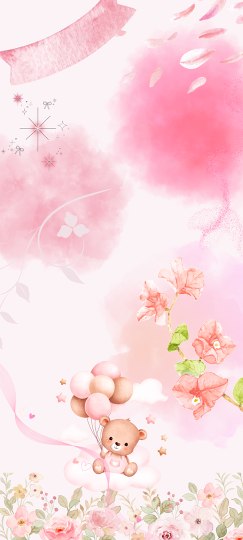 ピンク, くま, スマホ用壁紙, 壁紙