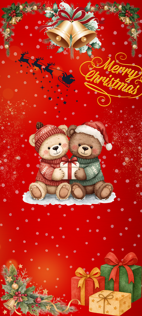 クリスマス, くま, スマホ用壁紙, 壁紙