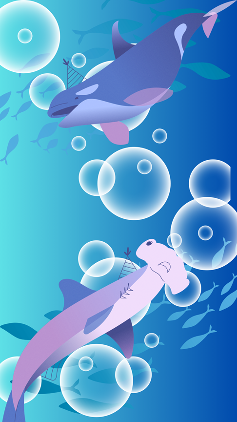 海, 海の生き物, スマホ用壁紙, 壁紙