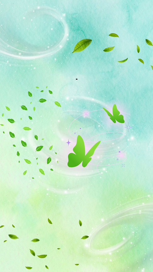 水彩, 風と蝶, スマホ用壁紙, 壁紙